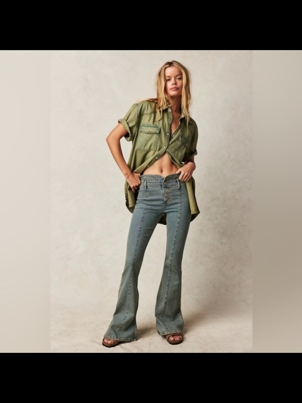 We The Free After Dark Mid-Rise Flare Jeans, Light Wash